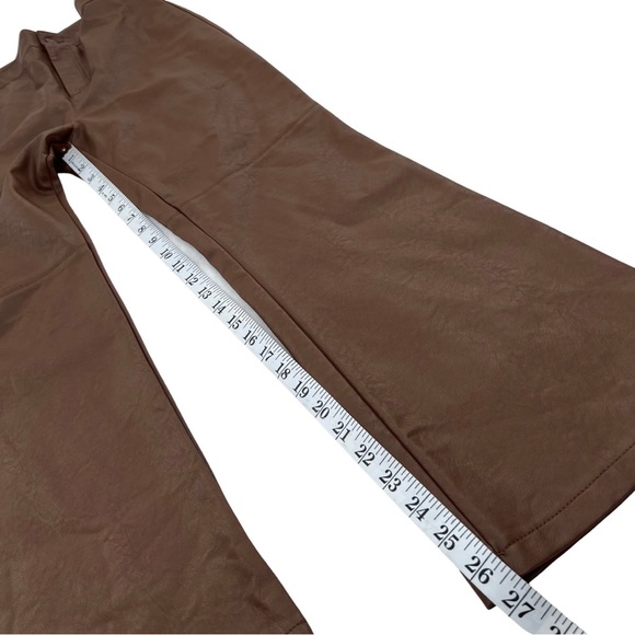 ❌SOLD❌ Free People | Sasha Vegan Kick Flare Pants; Faux Leather; Brown, Sz 6 - Picture 11 of 15